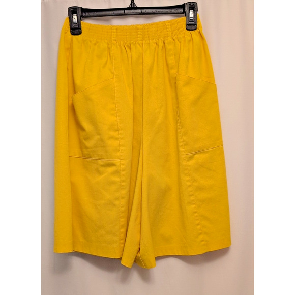 Pants - 80s womens Act III sz 12 vtg yellow culottes shorts pockets USA made